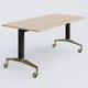 Module droit de la gamme LEM 160-80 cm. Plateau Hêtre et pietement Noir/Chrome.