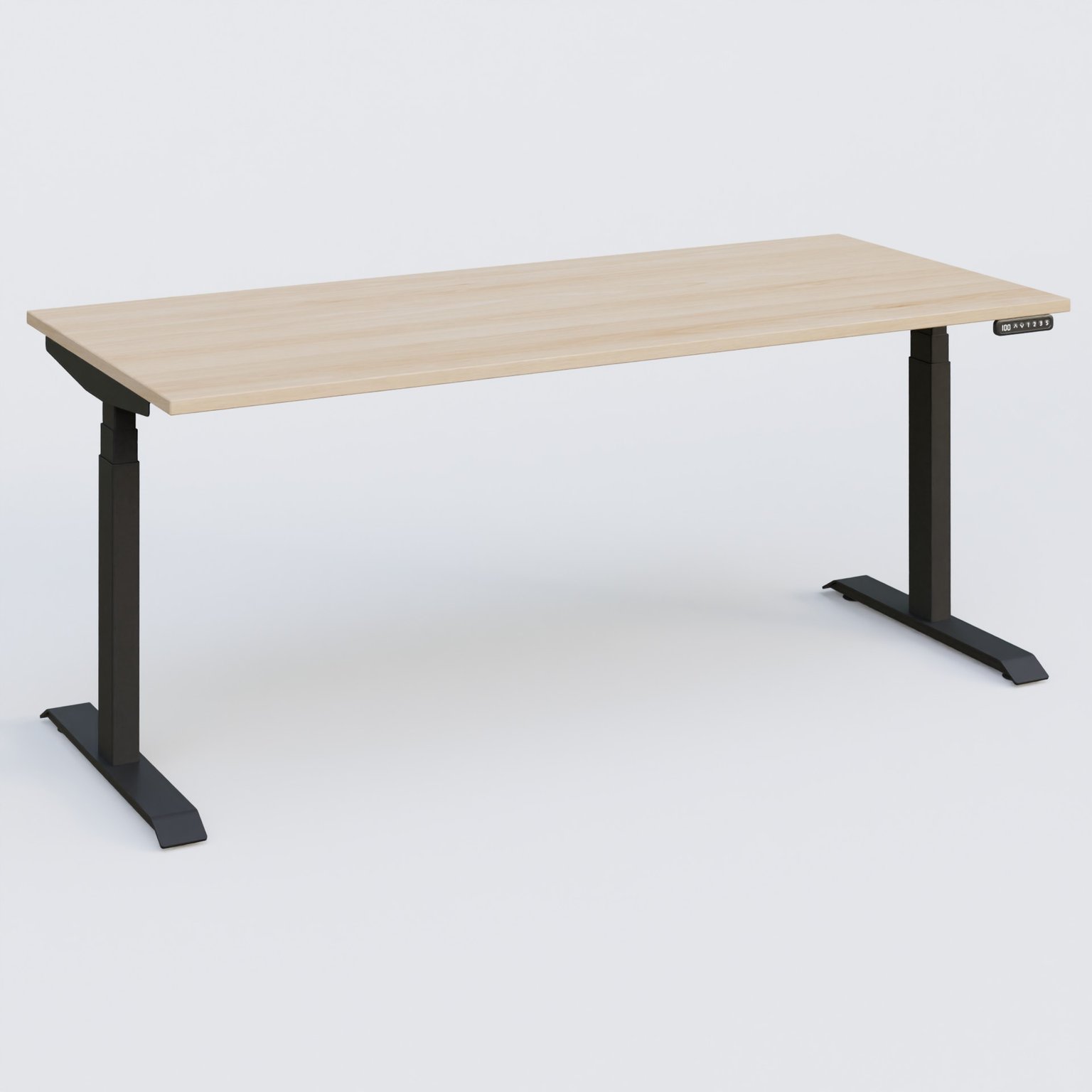Poste solo 180*80 réglable en hauteur éléctriquement de 65-130 cm gamme KPro3. Plateau Hêtre et pietement Noir.
