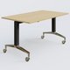 Module droit de la gamme LEM 140-80 cm. Plateau Chêne clair et pietement Noir/Chrome.