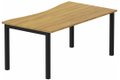 K3- Plan vague symétrique 180x90x80 -Finitions : PLATEAUX: NOYER (NO) / PIETEMENTS: NOIR GRAINE MAT (NG)