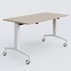Module droit de la gamme LEM 140-70 cm. Plateau Acacia et pietement Blanc.
