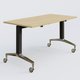 Module droit de la gamme LEM 140-70 cm. Plateau Chêne clair et pietement Noir/Chrome.