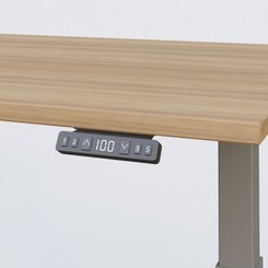 [Pas de famille] - [Pas de sous famille] - Poste solo 120*80 réglable en hauteur éléctriquement de 70-120 cm gamme KPro2. Plateau Noyer et pietement Aluminium.