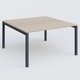 K3 Plateau droit 140x145 pieds fixe. Plateau Acacia et pietement Anthracite.