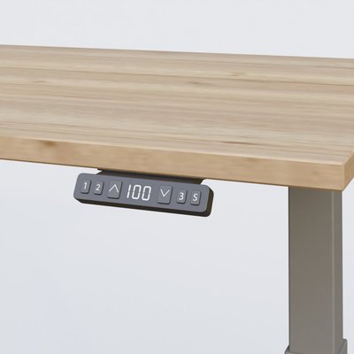[Pas de famille] - [Pas de sous famille] - Poste solo 120*80 réglable en hauteur éléctriquement de 70-120 cm gamme KPro2. Plateau Chêne naturel et pietement Aluminium.