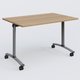 Table abattante gamme Arca 120-80 cm. Plateau Noyer et pietement Aluminium.
