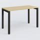 K3 Plateau droit 120x60 pieds fixe. Plateau Chêne clair et pietement Noir Grainé.