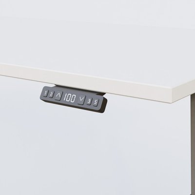 [Pas de famille] - [Pas de sous famille] - Poste solo 140*80 réglable en hauteur éléctriquement de 70-120 cm gamme KPro2. Plateau Blanc et pietement Aluminium.