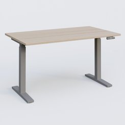 [Pas de famille] - [Pas de sous famille] - Poste solo 140*80 réglable en hauteur éléctriquement de 70-120 cm gamme KPro2. Plateau Acacia et pietement Aluminium.