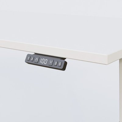 [Pas de famille] - [Pas de sous famille] - Poste solo 140*80 réglable en hauteur éléctriquement de 70-120 cm gamme KPro2. Plateau Blanc et pietement Blanc.