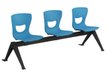 Siège poutre SMIL3P 3 pl. coque polypropylène pièt. époxy - L185xP70x78 cm - Bleu P23/nr