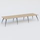 K5 table bench 420*120 cm. Plateau Chêne naturel et pietement Noir Mat avec base chromé.