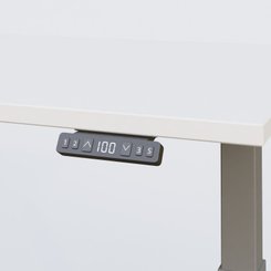 [Pas de famille] - [Pas de sous famille] - Poste solo 160*80 réglable en hauteur éléctriquement de 70-120 cm gamme KPro2. Plateau Blanc et pietement Aluminium.
