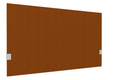 SECRET Panneau-écran acoustique H74cm pour poste solo L.120cm. 2 faces tissu STEP coloris orange chiné. pinces de fixation réglables en hauteur coloris aluminium