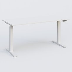 [Pas de famille] - [Pas de sous famille] - Poste solo 160*70 réglable en hauteur éléctriquement de 70-120 cm gamme KPro2. Plateau Blanc et pietement Blanc.