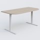 Module d'extrémité gamme Pure 165-80 cm. Plateau Acacia et pietement Blanc.