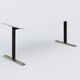 Module droit gamme Pure 180-80 cm. Plateau Blanc et pietement Noir/Chrome.