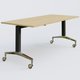 Module droit de la gamme LEM 180-80 cm. Plateau Chêne clair et pietement Noir/Chrome.
