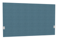 SECRET Panneau-écran acoustique H74cm pour poste solo L.120cm. 2 faces tissu BERTA coloris bleu clair. pinces de fixation réglables en hauteur coloris aluminium