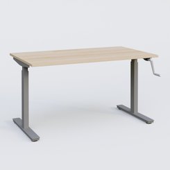 [Pas de famille] - [Pas de sous famille] - Poste solo 140*70 réglable en hauteur manuel 70-116 cm gamme KPro1. Plateau Hêtre et pietement Aluminium.