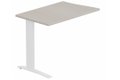 Retour vague à gauche 90x60cm sur pied, plateau acacia, structure blanc