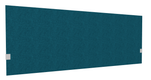 SECRET Panneau-écran acoustique H74cm pour poste solo L.180cm. 2 faces tissu STEP coloris turquoise chiné. pinces de fixation réglables en hauteur coloris aluminium