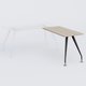 K5 retour sur pied 120*60 cm. Plateau Acacia et pietement Noir Mat avec base chromé.
