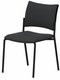ZEN tissu visiteur - Chaise piétement 4 pieds laqué noir (A).Assise et dossier tissu Lucia Gris foncé YBP (YBP)