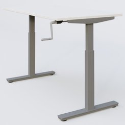 [Pas de famille] - [Pas de sous famille] - Poste solo 160*70 réglable en hauteur manuel 70-116 cm gamme KPro1. Plateau Blanc et pietement Aluminium.