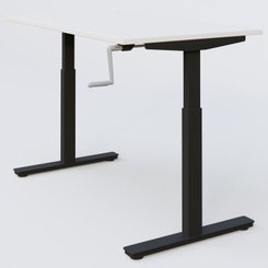 [Pas de famille] - [Pas de sous famille] - Poste solo 160*80 réglable en hauteur manuel 70-116 cm gamme KPro1. Plateau Blanc et pietement Noir.