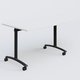 Module d'angle 90° Droite gamme Arca 200-80 cm. Plateau Blanc et pietement Noir.