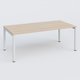K3 plan droit 200x100cm, plateau hêtre, structure blanc