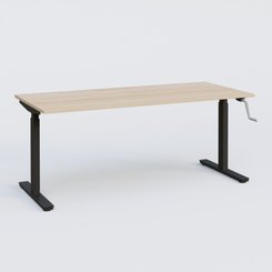 [Pas de famille] - [Pas de sous famille] - Poste solo 160*80 réglable en hauteur manuel 70-116 cm gamme KPro1. Plateau Hêtre et pietement Noir.