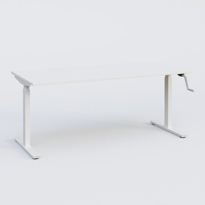 [Pas de famille] - [Pas de sous famille] - Poste solo 180*80 réglable en hauteur manuel 70-116 cm gamme KPro1. Plateau Blanc et pietement Blanc.