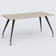 K5 plan droit 160*80 cm. Plateau Acacia et pietement Noir Mat avec base chromé.