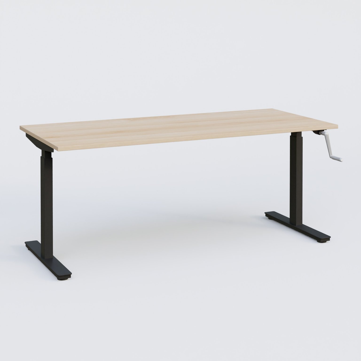 Poste solo 180*80 réglable en hauteur manuel 70-116 cm gamme KPro1. Plateau Hêtre et pietement Noir.