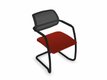 DIVA fauteuil dos résille. piétement luge laqué noir ASSISE ROUGE