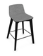 MELODY chaise haute. assise H.64cm.face intérieure tissu STEP coloris gris clair chiné face extérieure tissu STEP coloris gris clair chiné piétement frêne teinté noir