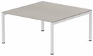 K3 plan carré 165x165cm, plateau acacia, structure blanc