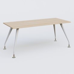 [Pas de famille] - [Pas de sous famille] - K5 plan droit 180*80 cm. Plateau Hêtre et pietement Blanc avec base chromé.