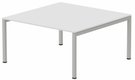 K3 plan carré 165x165cm, plateau blanc, structure aluminium