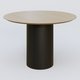 Table Basse Fashion Styl piètement colonne en métal D-26cm et plateau bois. Plateau Chêne et pietement Noir (RAL 9005).
