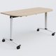 Module d'extrémité pour table abattante gamme Arca 145-70 cm. Plateau Hêtre et pietement Blanc.