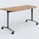 Module d'extrémité pour table abattante gamme Arca 145-70 cm. Plateau Noyer et pietement Aluminium.
