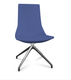KI chaise de conférence haut dossier. piétement 4 branches en aluminium poli