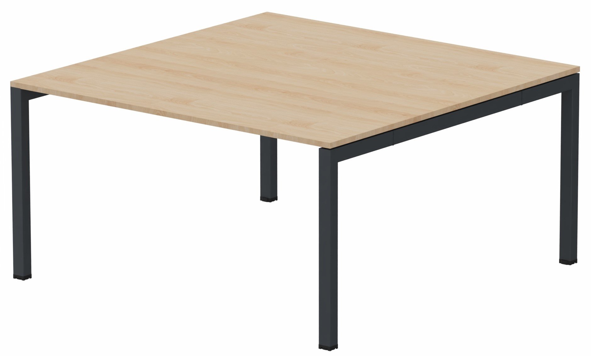 K3 plan carré 165x165cm, plateau hêtre, structure anthracite