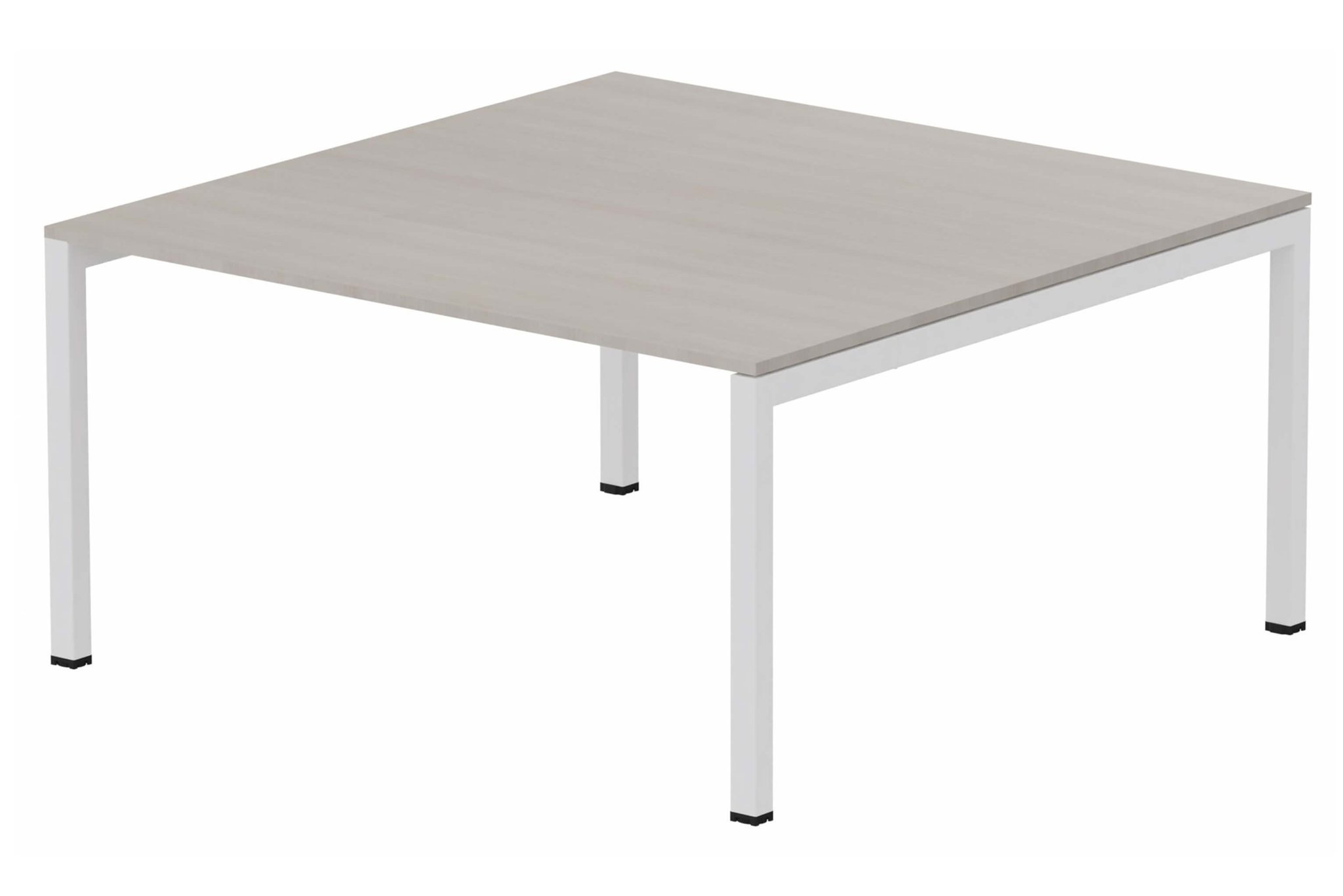K3 plan carré 145x145cm, plateau acacia, structure blanc