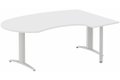 K2 compact 90° manager 190x141x104x60cm sur pied de soutien, plateau blanc, structure aluminium