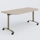 Module d'extrémité pour table abattante gamme Arca 165-80 cm. Plateau Acacia et pietement Chrome.