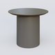 Table Basse Fashion Styl piètement colonne en métal D-26cm et plateau bois. Plateau Chêne Moka et pietement Carbon Grey.